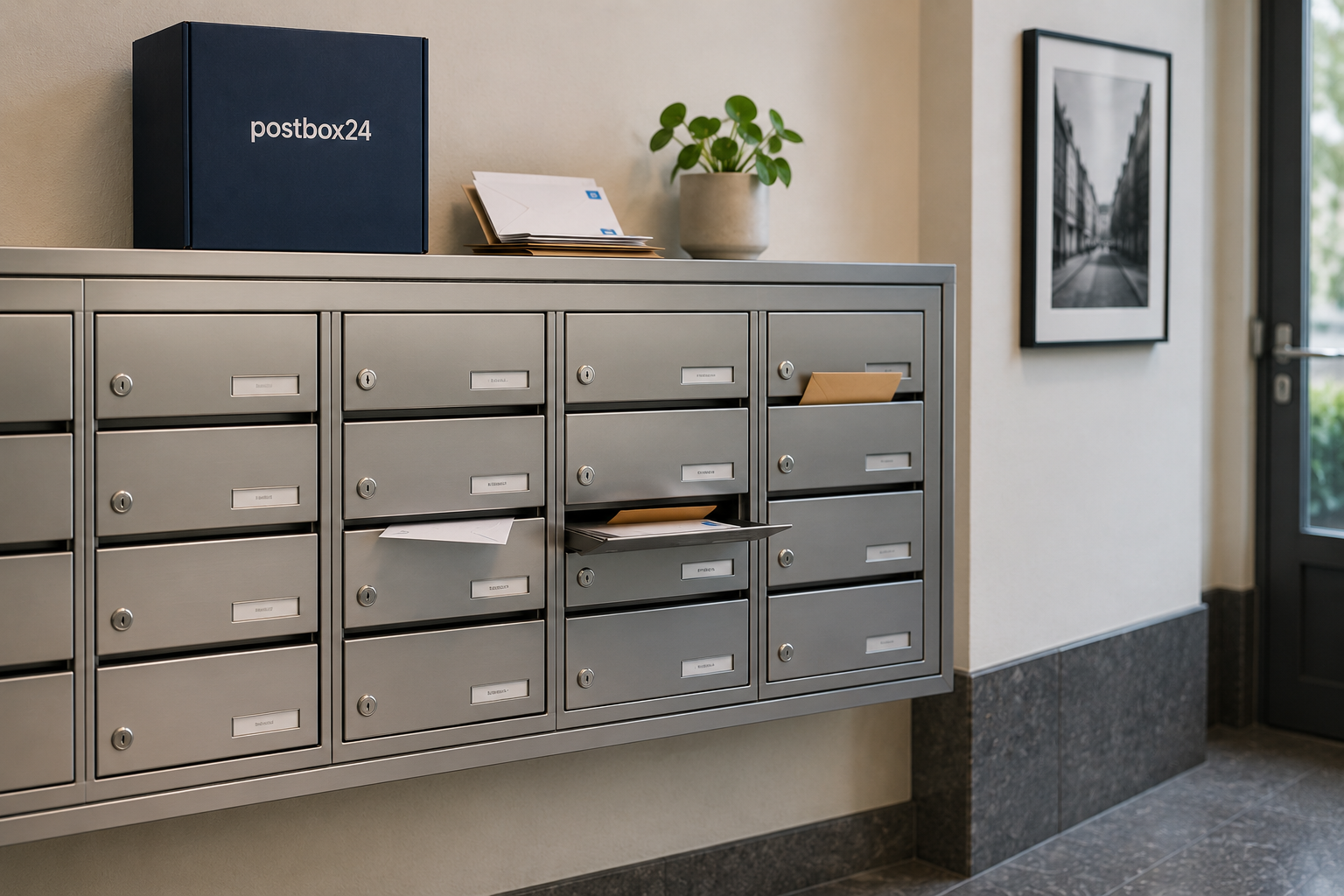 Stilrena postboxar i metall för företag